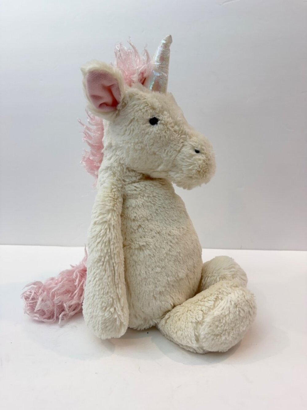 Jellycat London Bashful Unicorn 17" Large Plush Stuffed Animal Toy Cream Pink